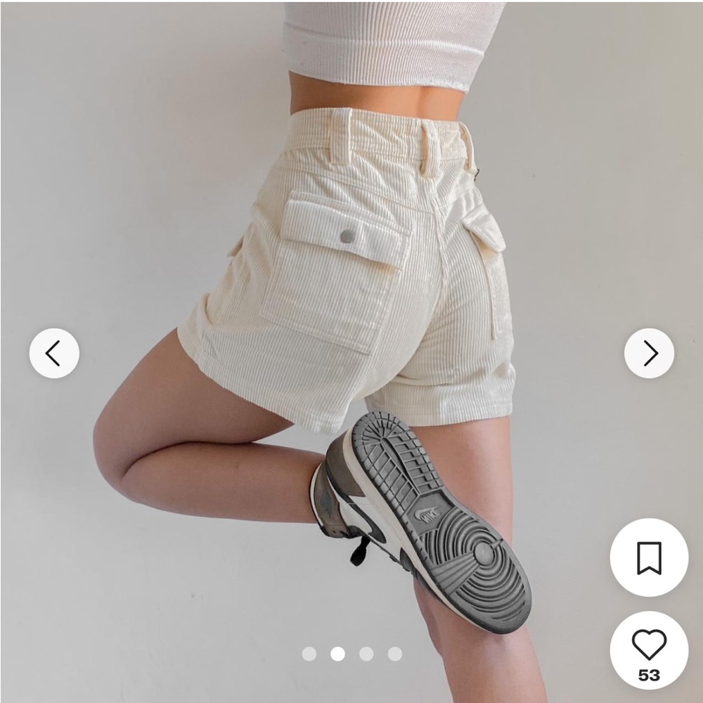 BDG Cream Corduroy Shorts